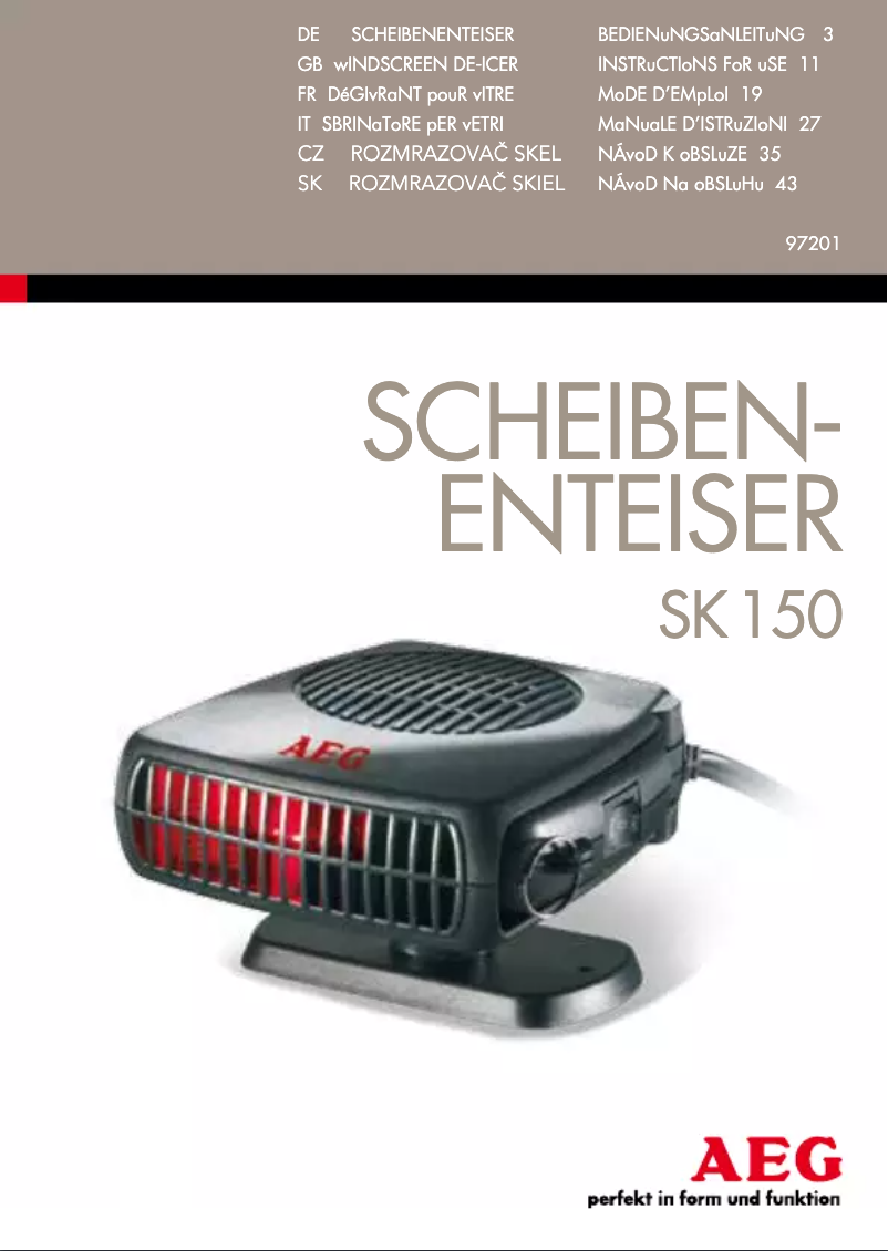 Página 1 del manual Manual de usuario AEG SK 150