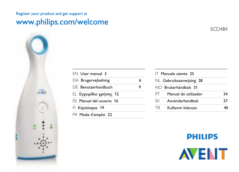 Page 1 of the manual User Manual Philips AVENT SCD484