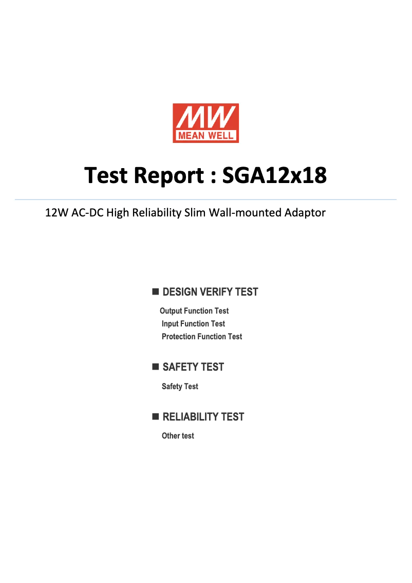Página 1 del manual Ficha técnica Mean Well SGA12E18-P1J