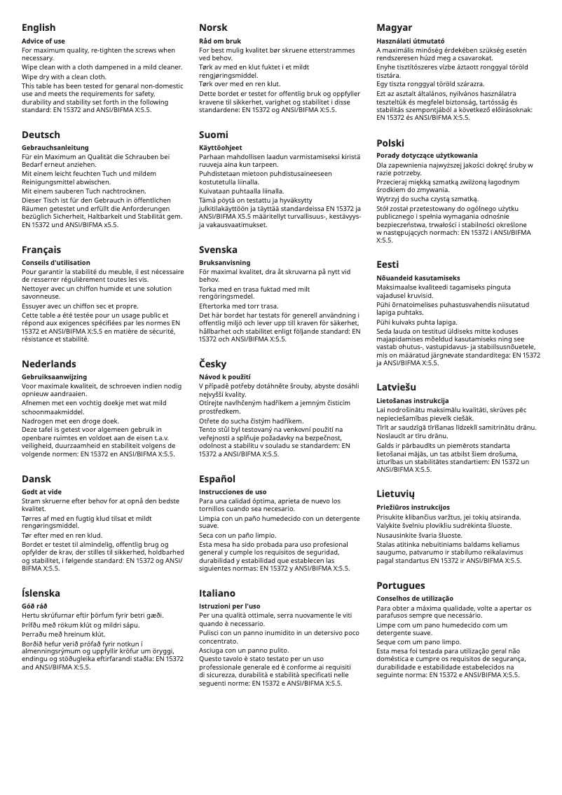 Page 1 de la notice Manuel utilisateur Ikea MÖRBYLÅNGA 703.862.49