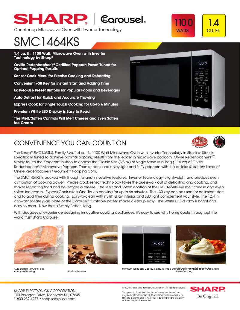 Página 1 del manual Ficha técnica Sharp SMC1464KS