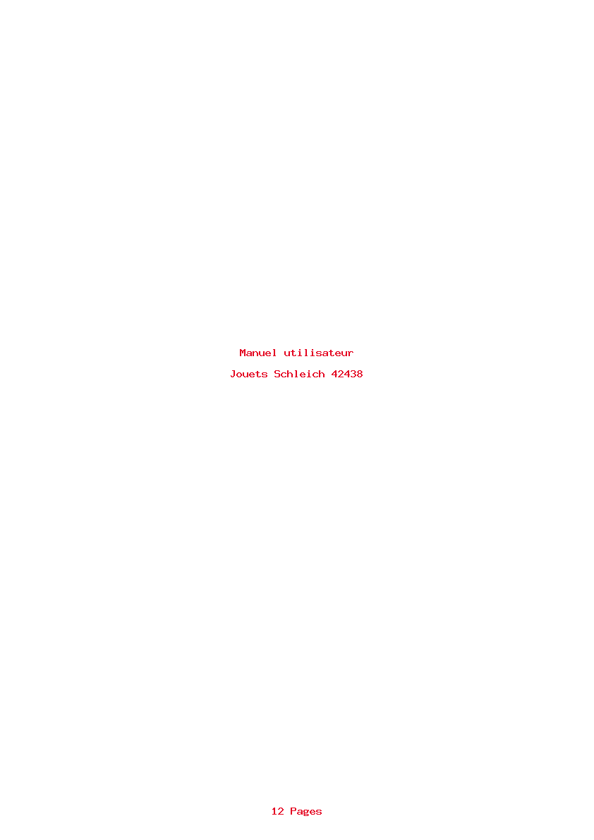 Page 1 de la notice Manuel utilisateur Schleich 42438