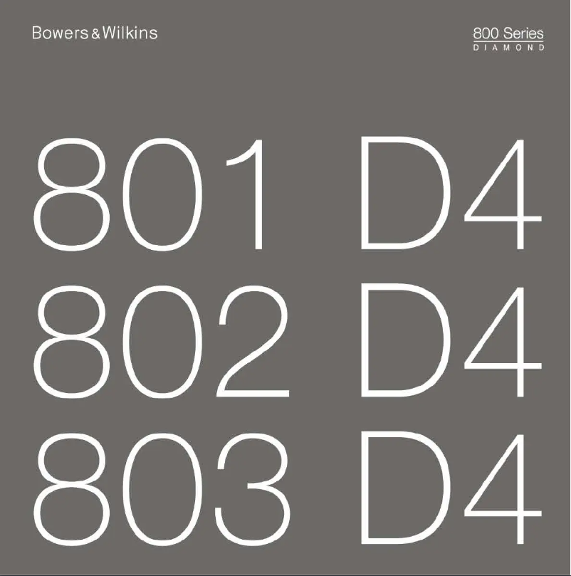 Page 1 de la notice Manuel utilisateur Bowers & Wilkins 803 D4