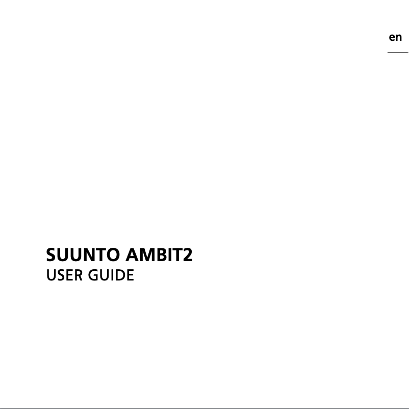 Page 1 de la notice Manuel utilisateur Suunto Ambit2 HR
