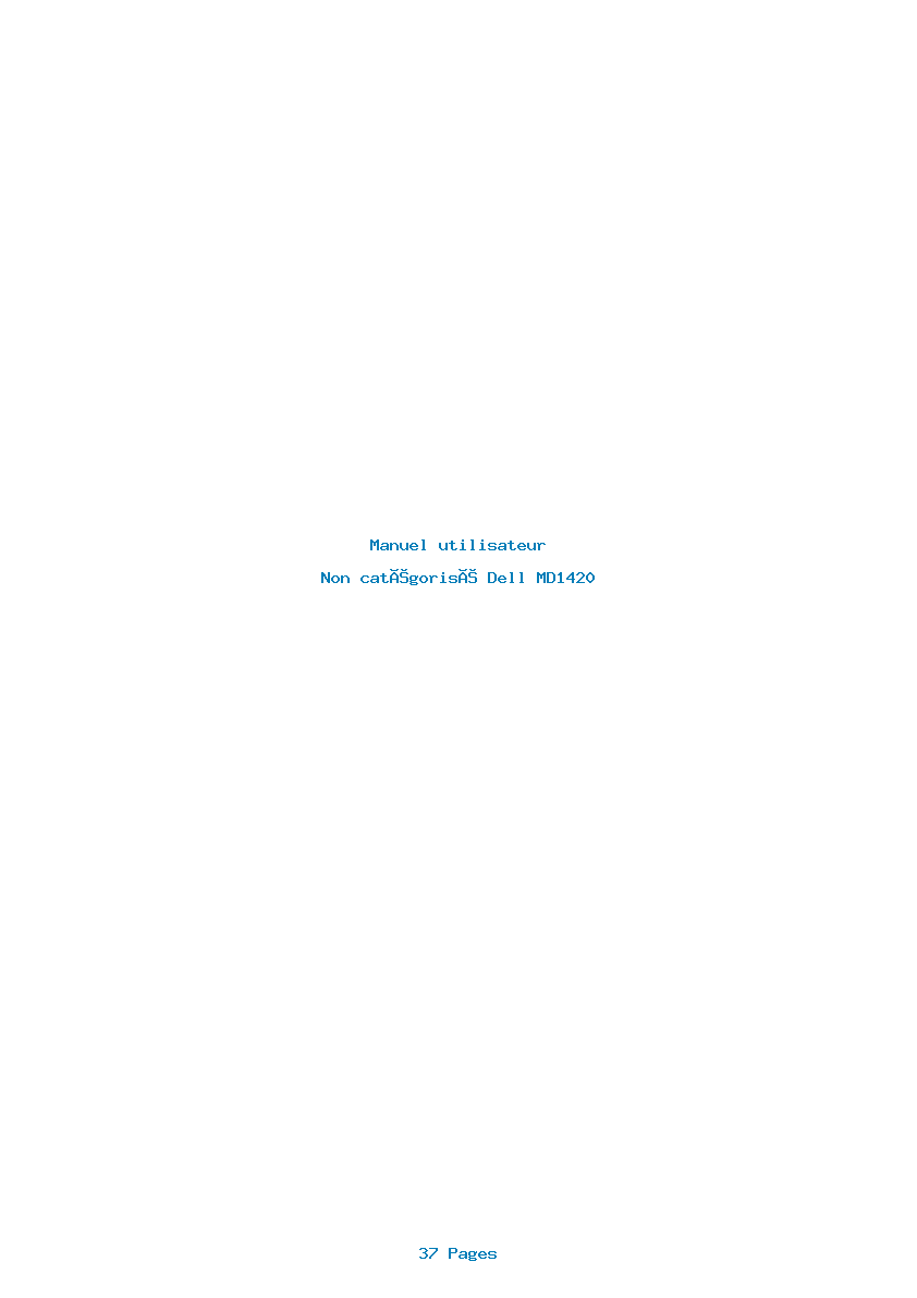 Page 1 de la notice Manuel utilisateur Dell MD1420