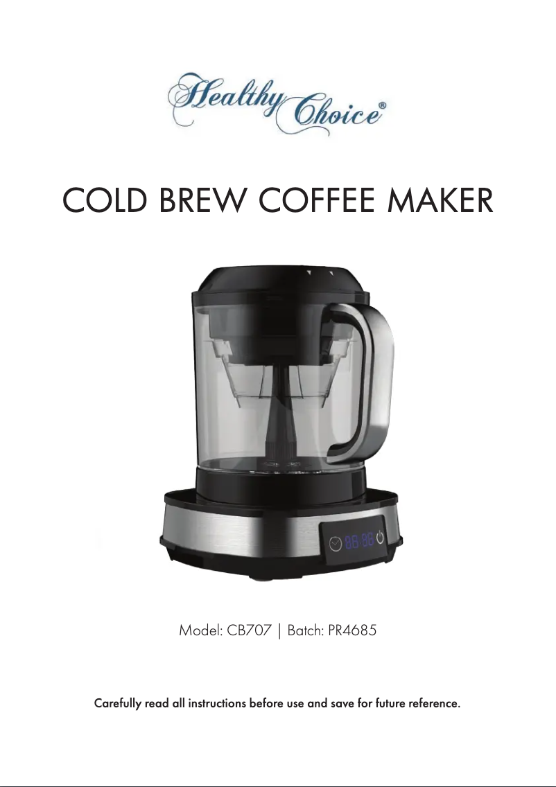 Page 1 de la notice Manuel utilisateur Healthy Choice CB707