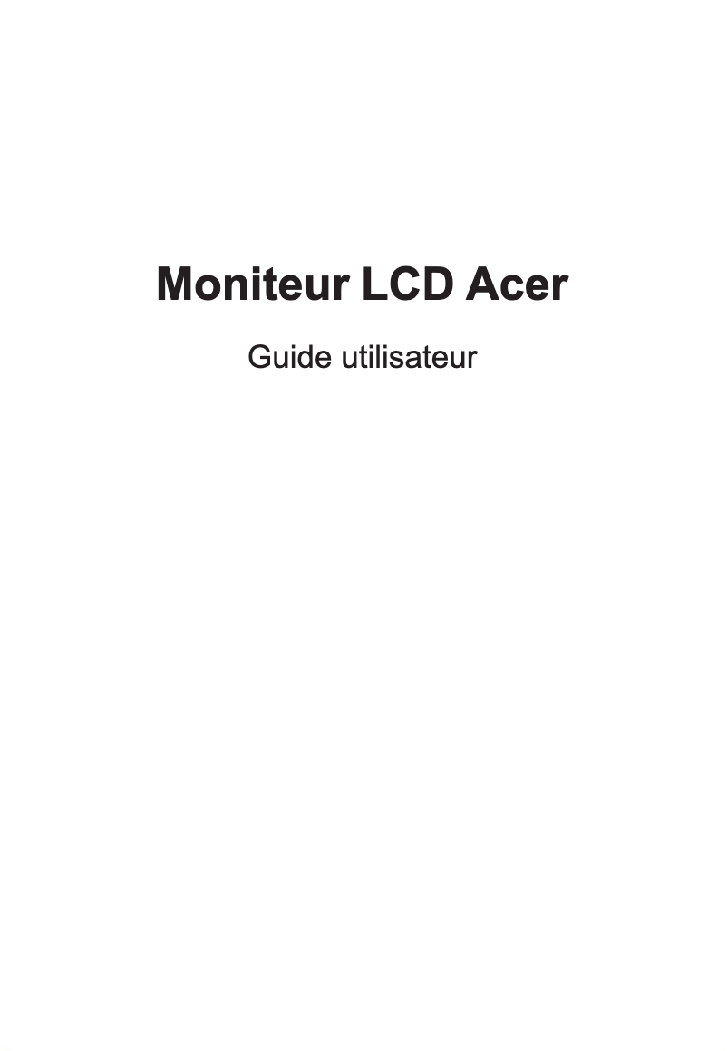 Page 1 de la notice Manuel utilisateur Acer PT167Q