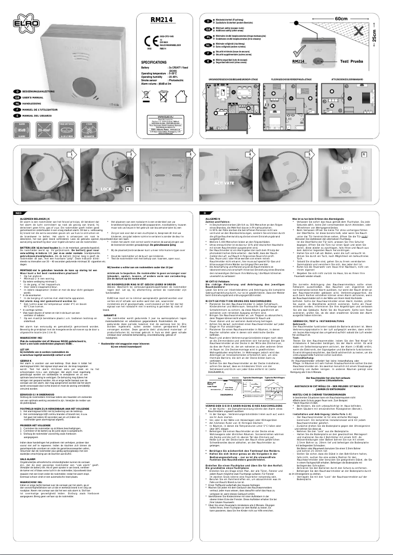 Página 1 del manual Manual de usuario Elro RM214