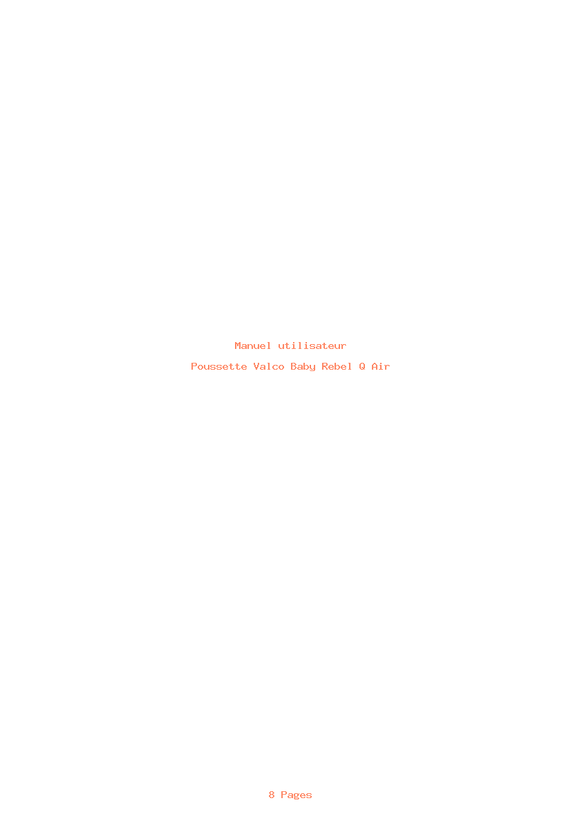 Page 1 de la notice Manuel utilisateur Valco Baby Rebel Q Air