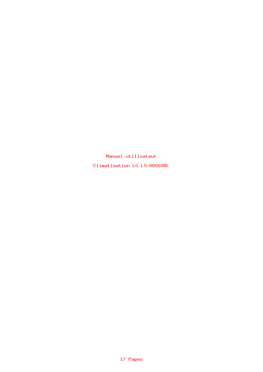 Page 1 de la notice Manuel utilisateur LG LS-H0560BL