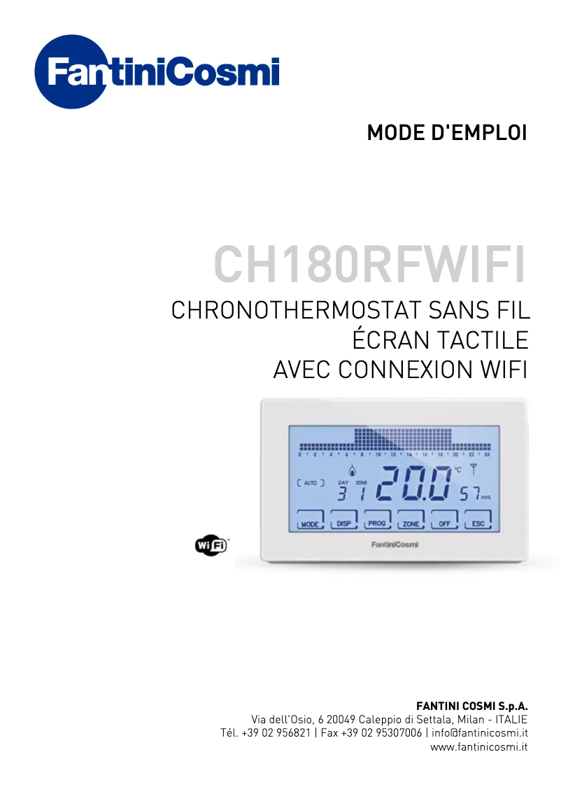 Page 1 de la notice Manuel utilisateur Fantini Cosmi Intellicomfort CH180RFWIFI