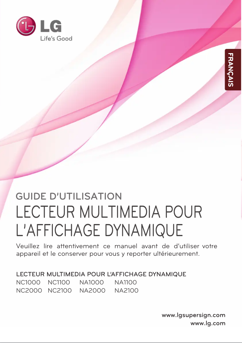 Page 1 de la notice Manuel utilisateur LG NA1000