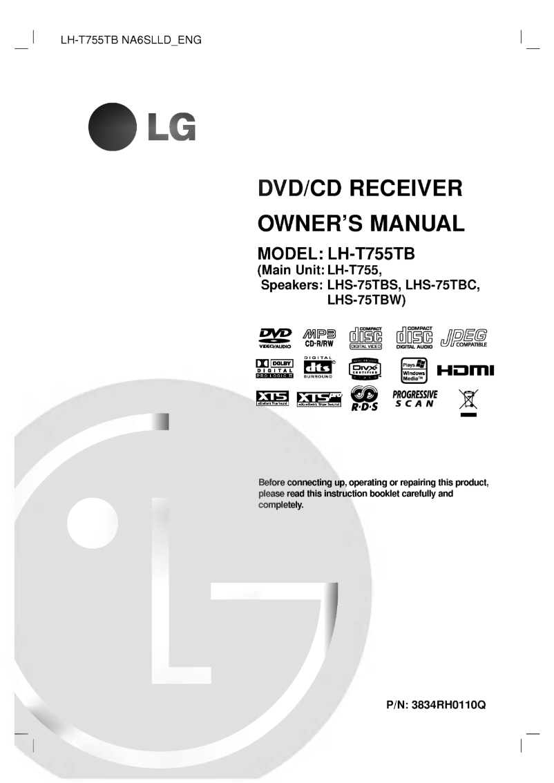 Page 1 of the manual User Manual LG LH-T755TB