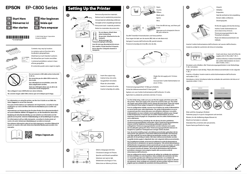 Page 1 de la notice Guide d'installation Epson WorkForce Pro EP-C800R