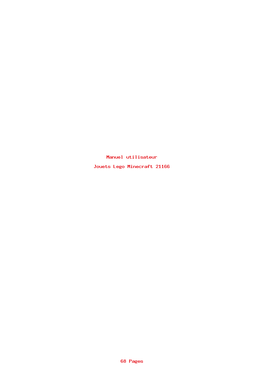 Page 1 de la notice Manuel utilisateur Lego Minecraft 21166