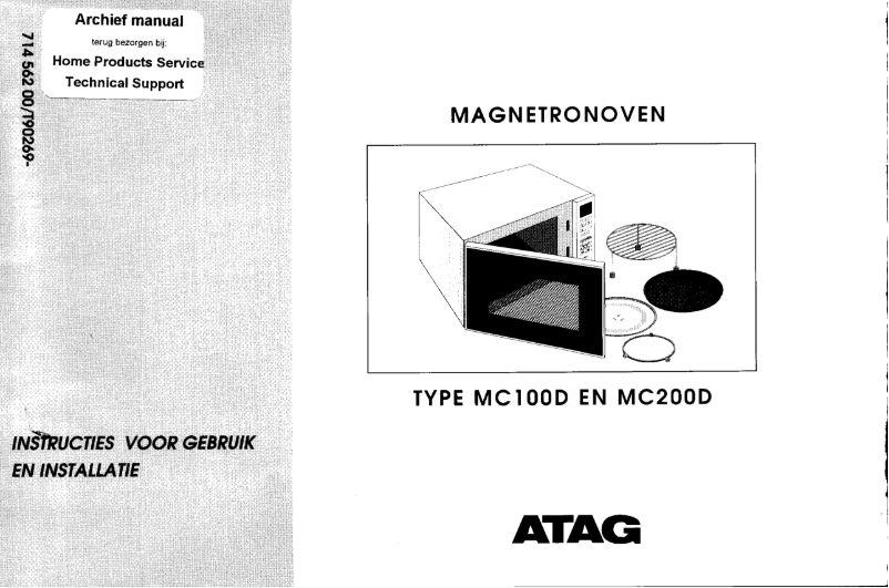 Page 1 de la notice Manuel utilisateur Atag MC200D