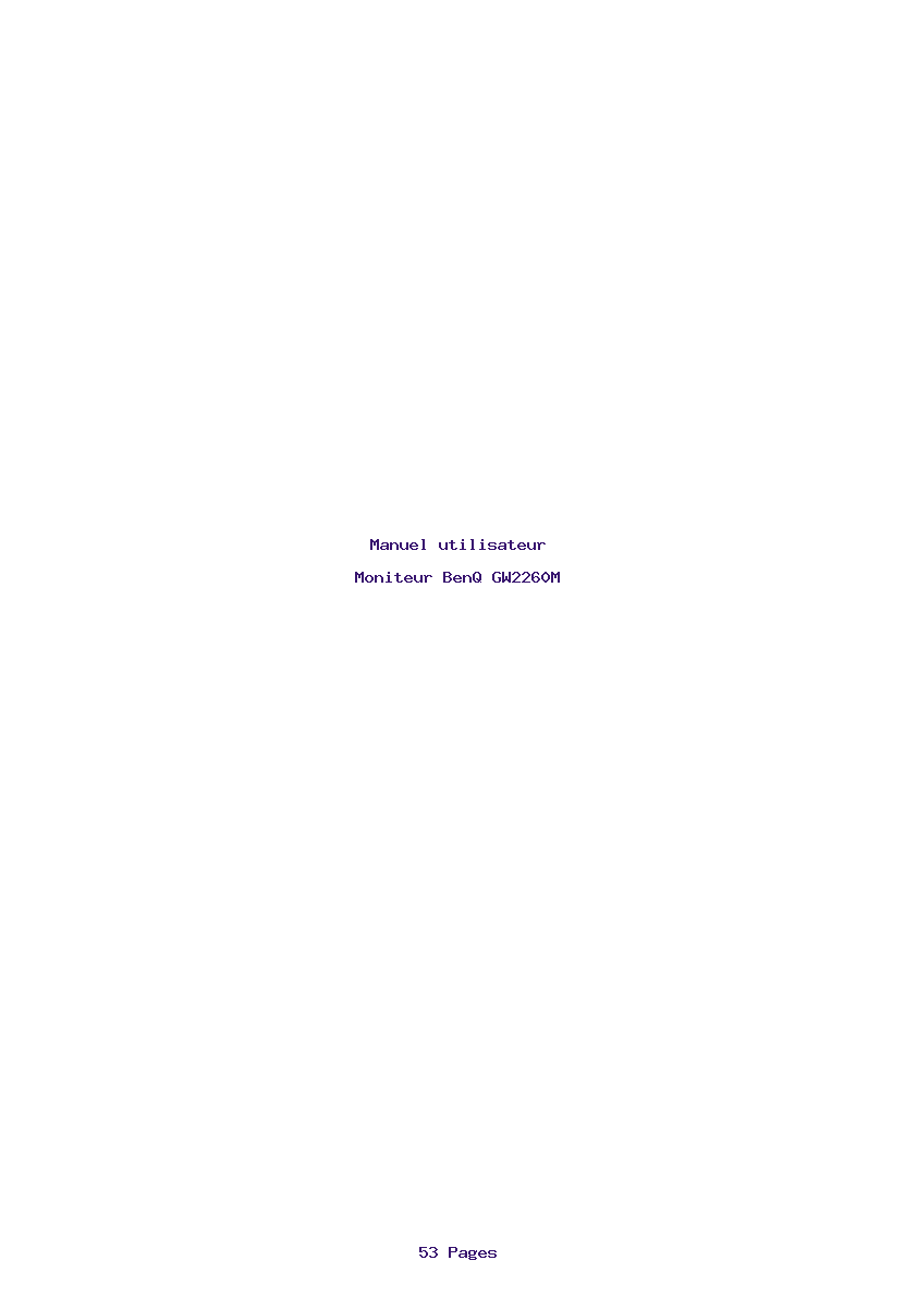 Page 1 de la notice Manuel utilisateur BenQ GW2260M