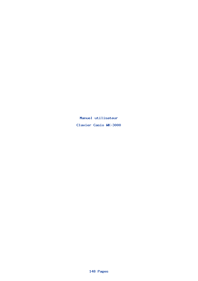 Page 1 de la notice Manuel utilisateur Casio WK-3000