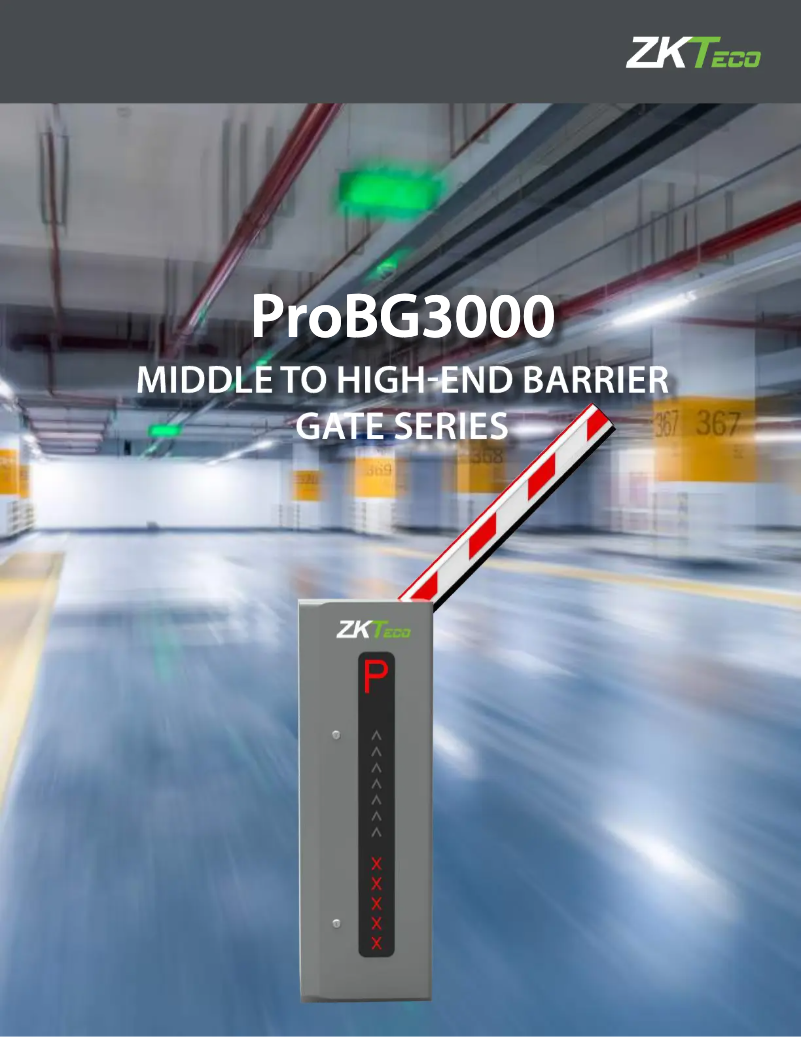 Page 1 de la notice Manuel utilisateur ZKTeco ProBG3000