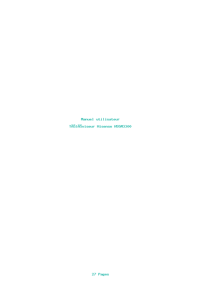 Page 1 de la notice Manuel utilisateur Hisense H55M3300