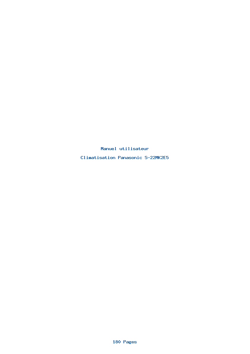 Page 1 de la notice Manuel utilisateur Panasonic S-22MK2E5