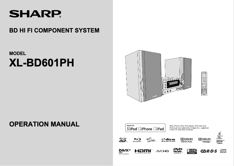 Página 1 del manual Manual de usuario Sharp XL-BD601PH