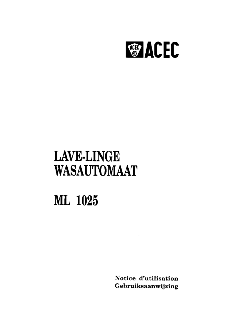 Página 1 del manual Manual de usuario Acec ML 1025