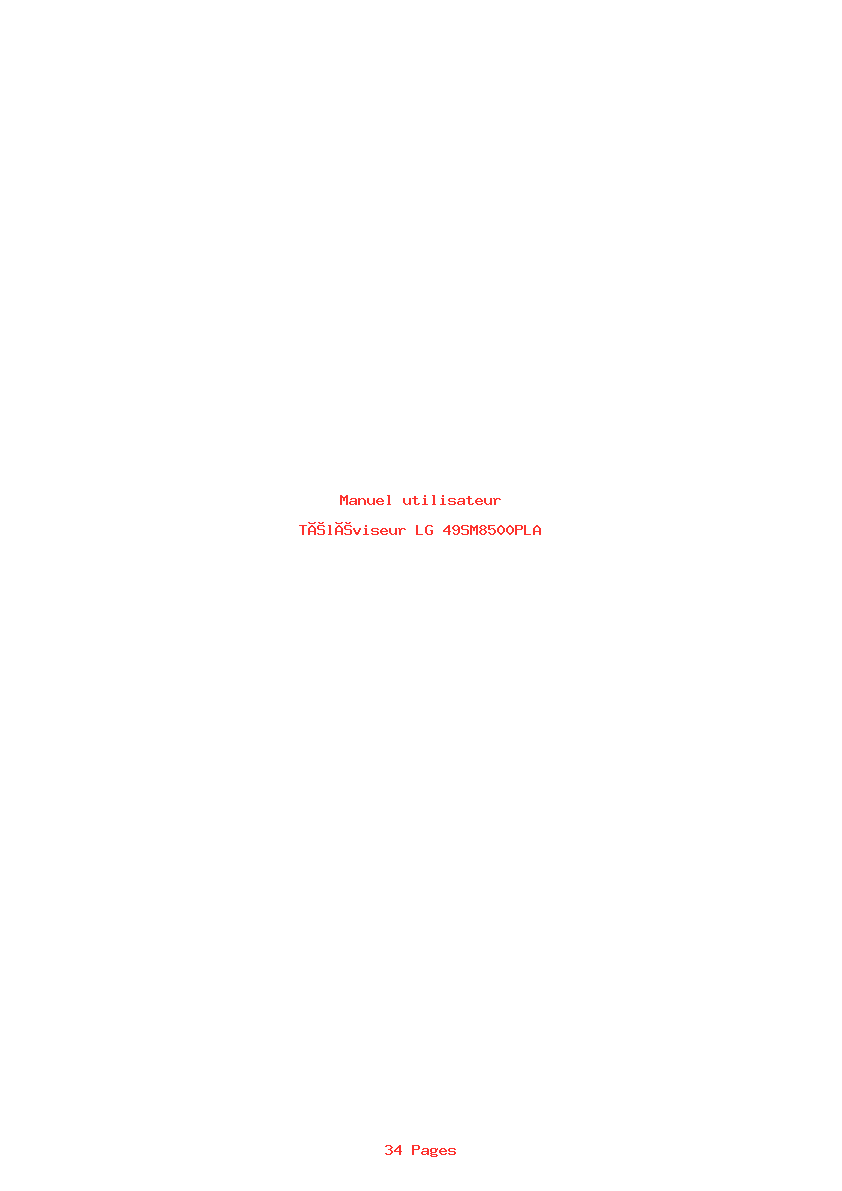 Page 1 de la notice Manuel utilisateur LG 49SM8500PLA