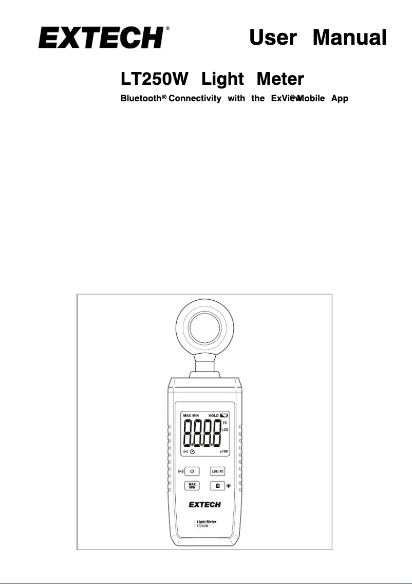 Page 1 de la notice Manuel utilisateur Extech LT250W