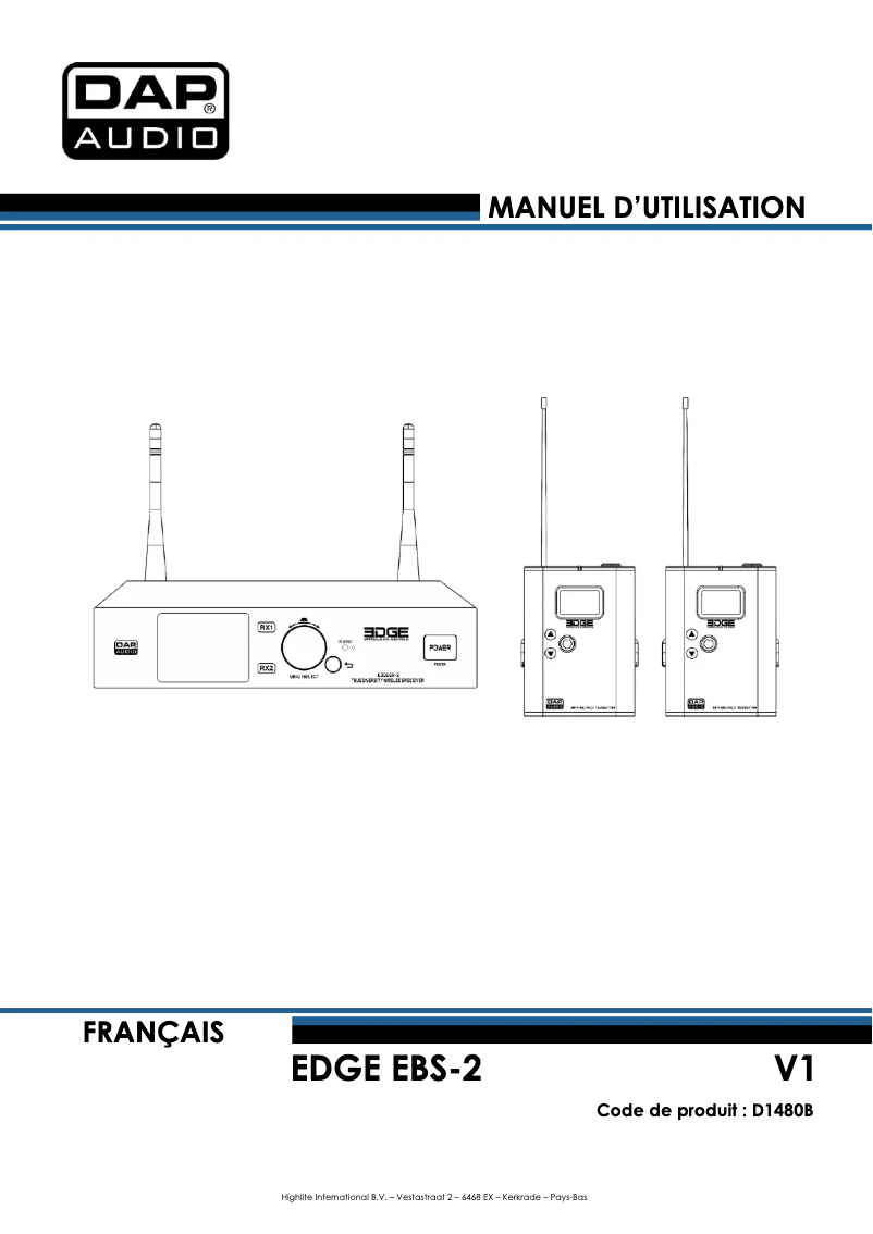 Page 1 de la notice Manuel utilisateur DAP-Audio EDGE EBS-2