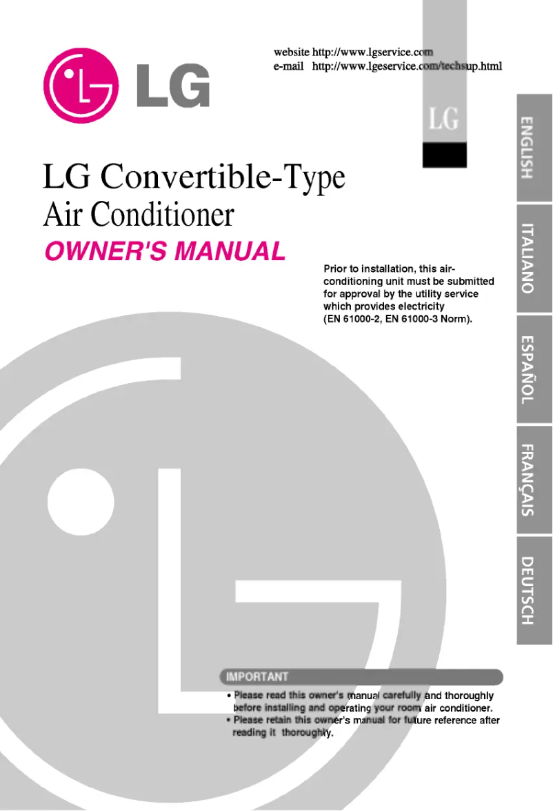 Page 1 de la notice Manuel utilisateur LG UV12