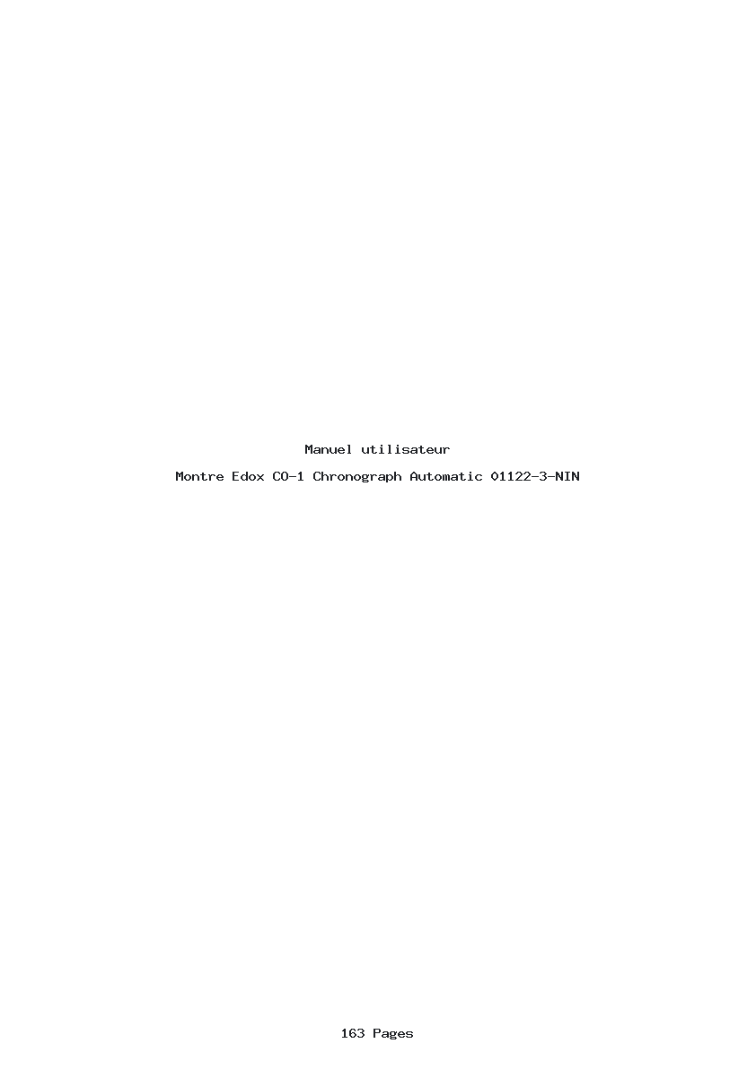 Page 1 de la notice Manuel utilisateur Edox CO-1 Chronograph Automatic 01122-3-NIN