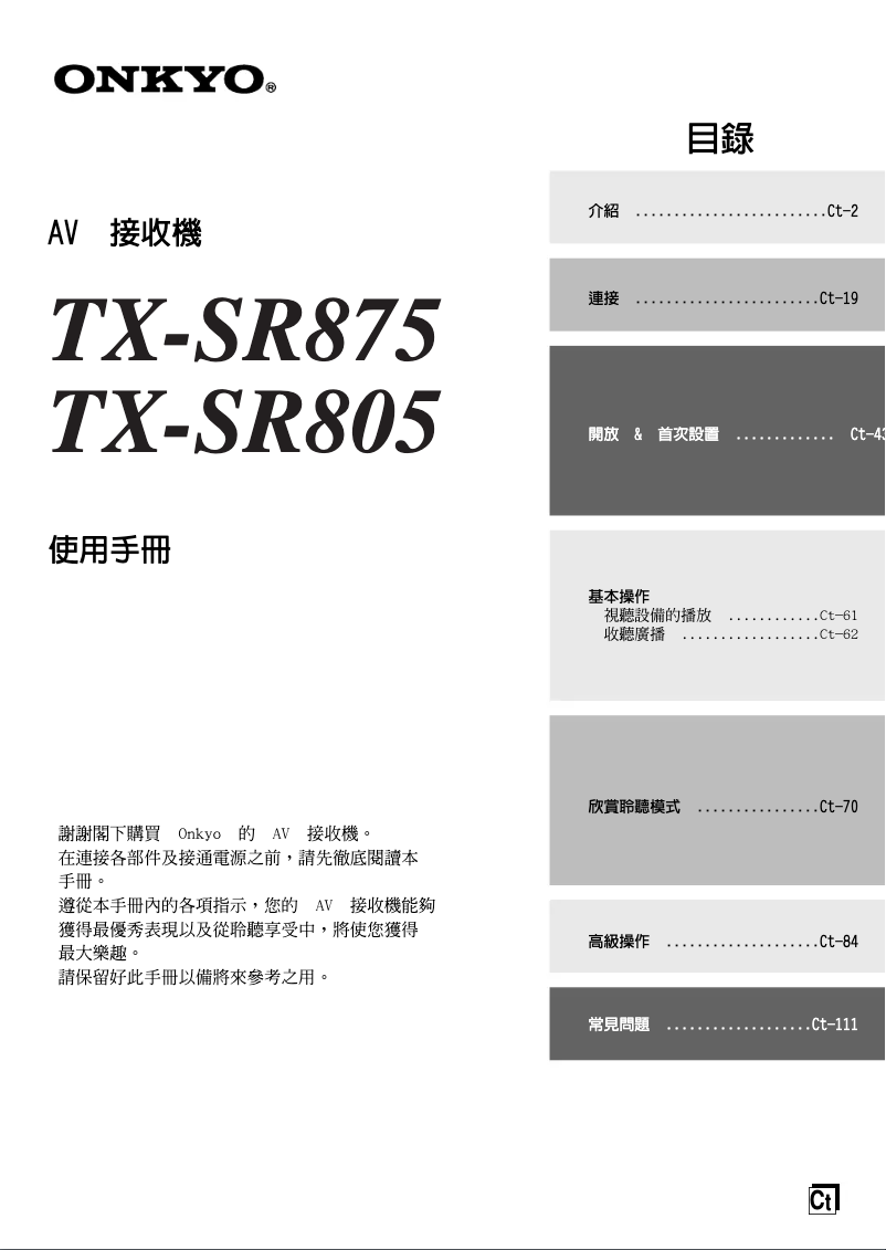Página 1 del manual Manual de usuario Onkyo TX-SR875