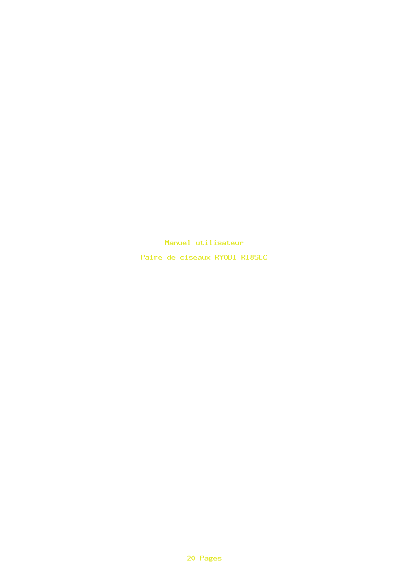 Page 1 de la notice Manuel utilisateur RYOBI R18SEC