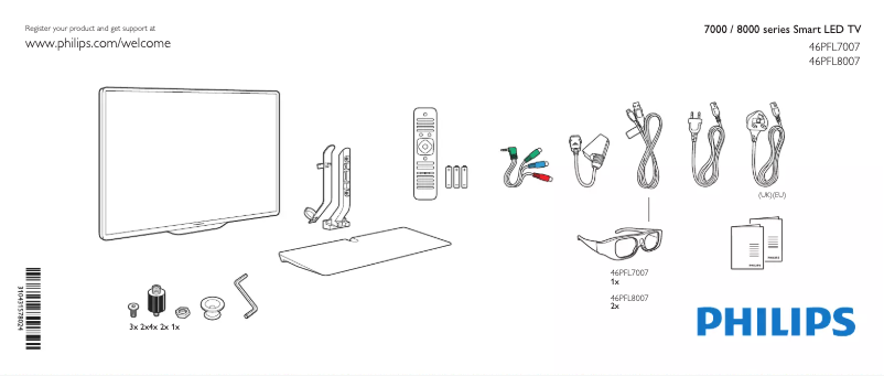 Page 1 of the manual Quick Start Guide Philips 46PFL8007T