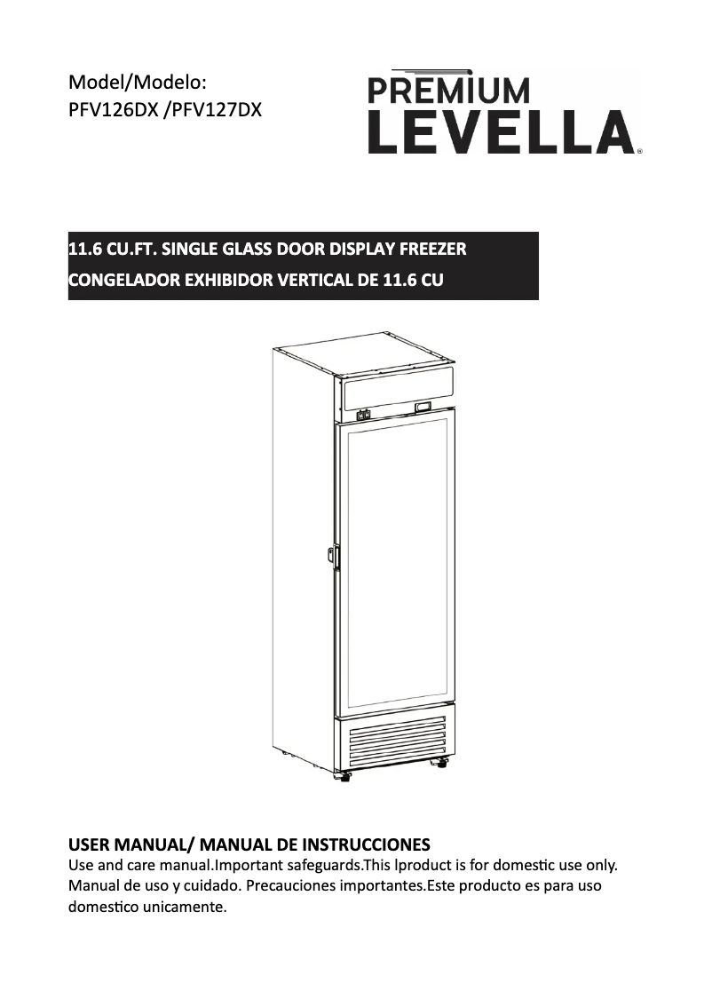 Page 1 de la notice Manuel utilisateur Premium PFV126DX