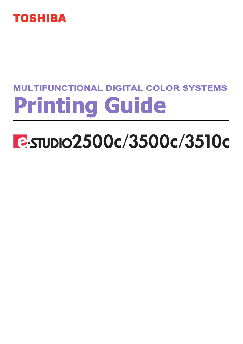 Page 1 de la notice Manuel utilisateur Toshiba e-studio 3500c