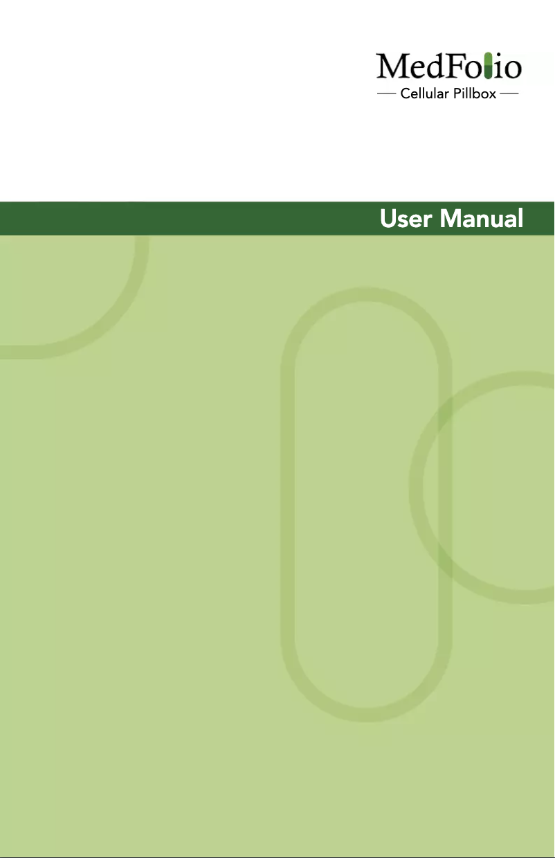 Page 1 de la notice Manuel utilisateur MedFolio Cellular Pillbox