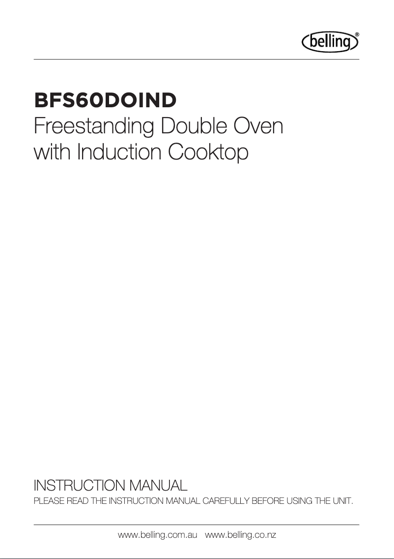 Página 1 del manual Manual de usuario Belling BFS60DOIND