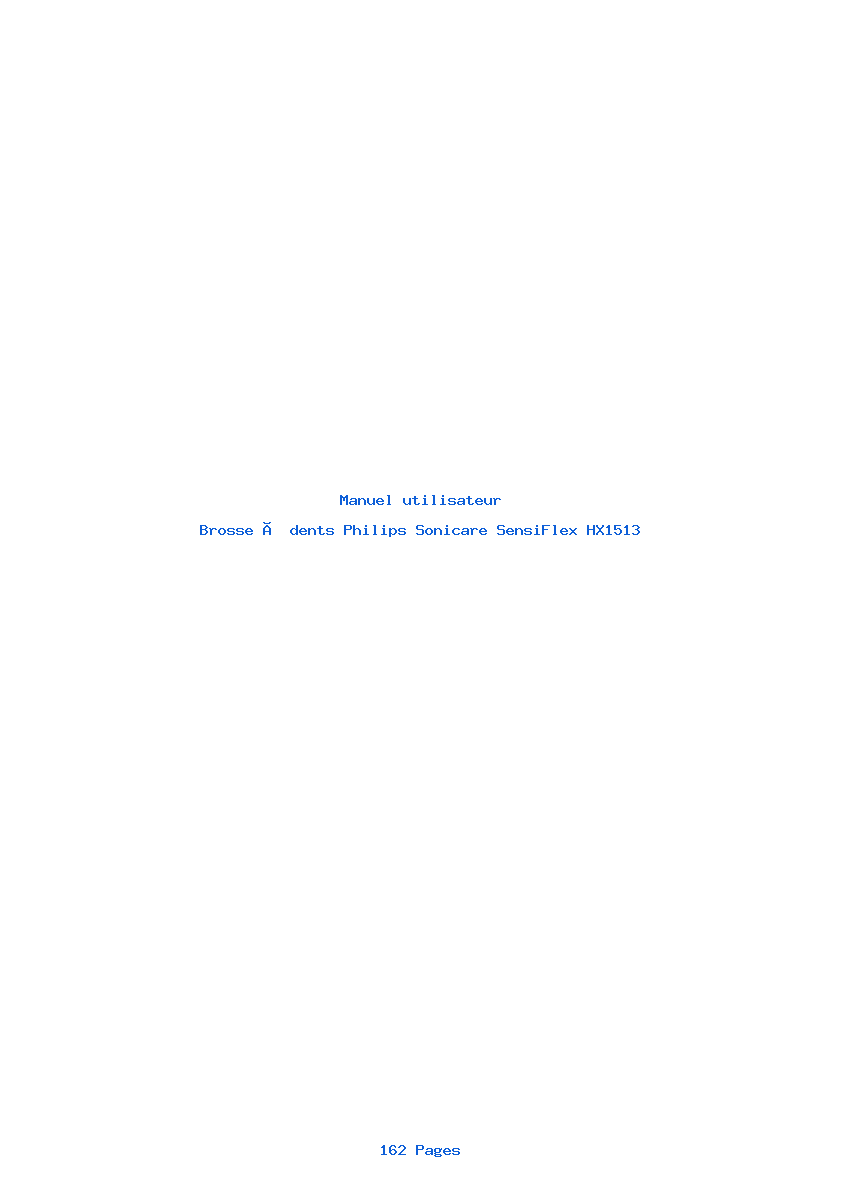 Page 1 de la notice Manuel utilisateur Philips Sonicare SensiFlex HX1513