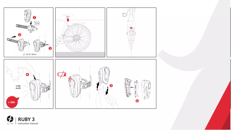 Page 1 de la notice Manuel utilisateur Spanninga Ruby 3