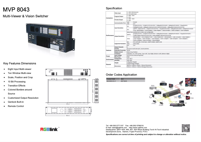 Page 1 of the manual User Manual RGBlink MVP 8043