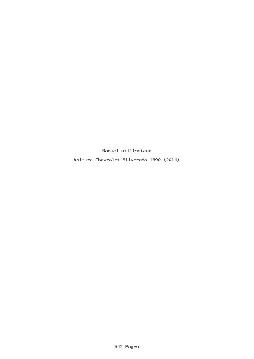 Page 1 de la notice Manuel utilisateur Chevrolet Silverado 1500 (2014)