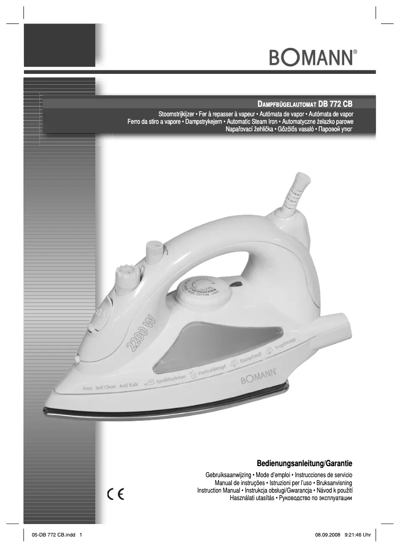 Page 1 de la notice Manuel utilisateur Bomann DB 772 CB