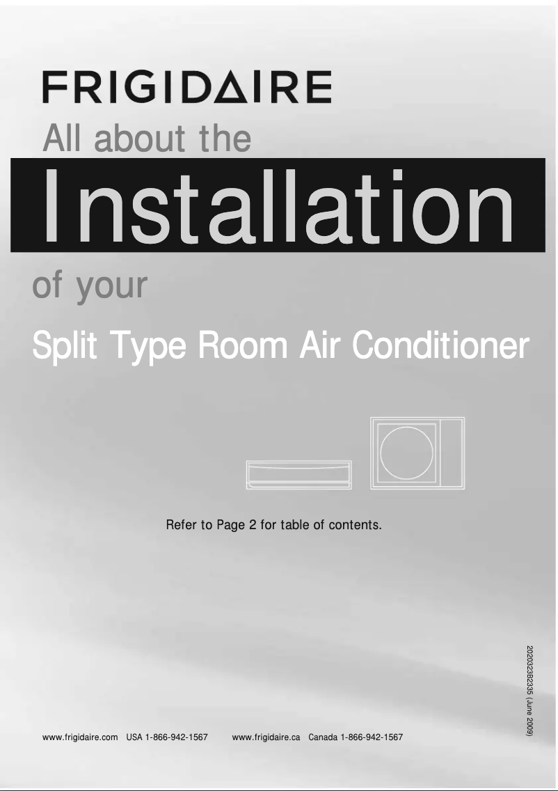 Page 1 de la notice Guide d'installation Frigidaire FFHP123WS2