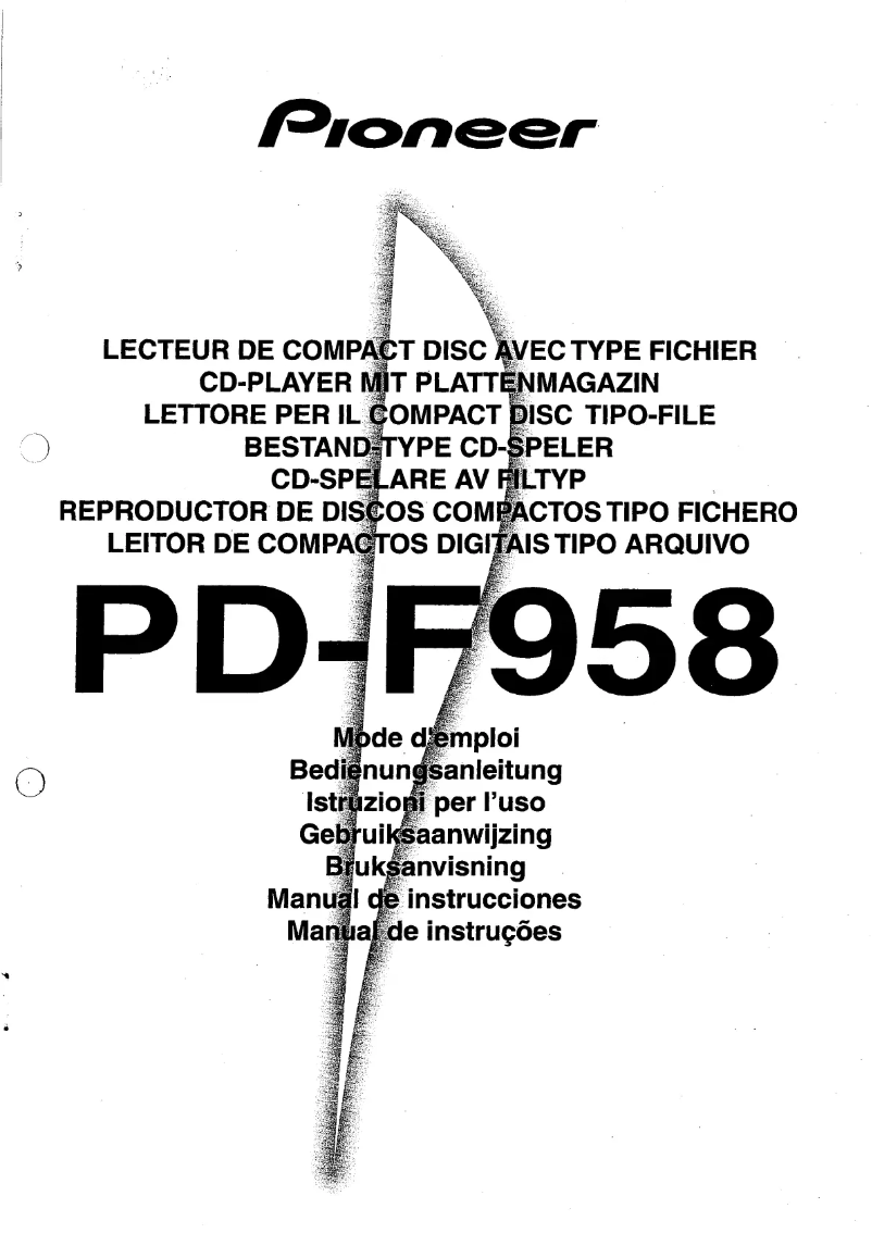 Page 1 de la notice Manuel utilisateur Pioneer PD-F958