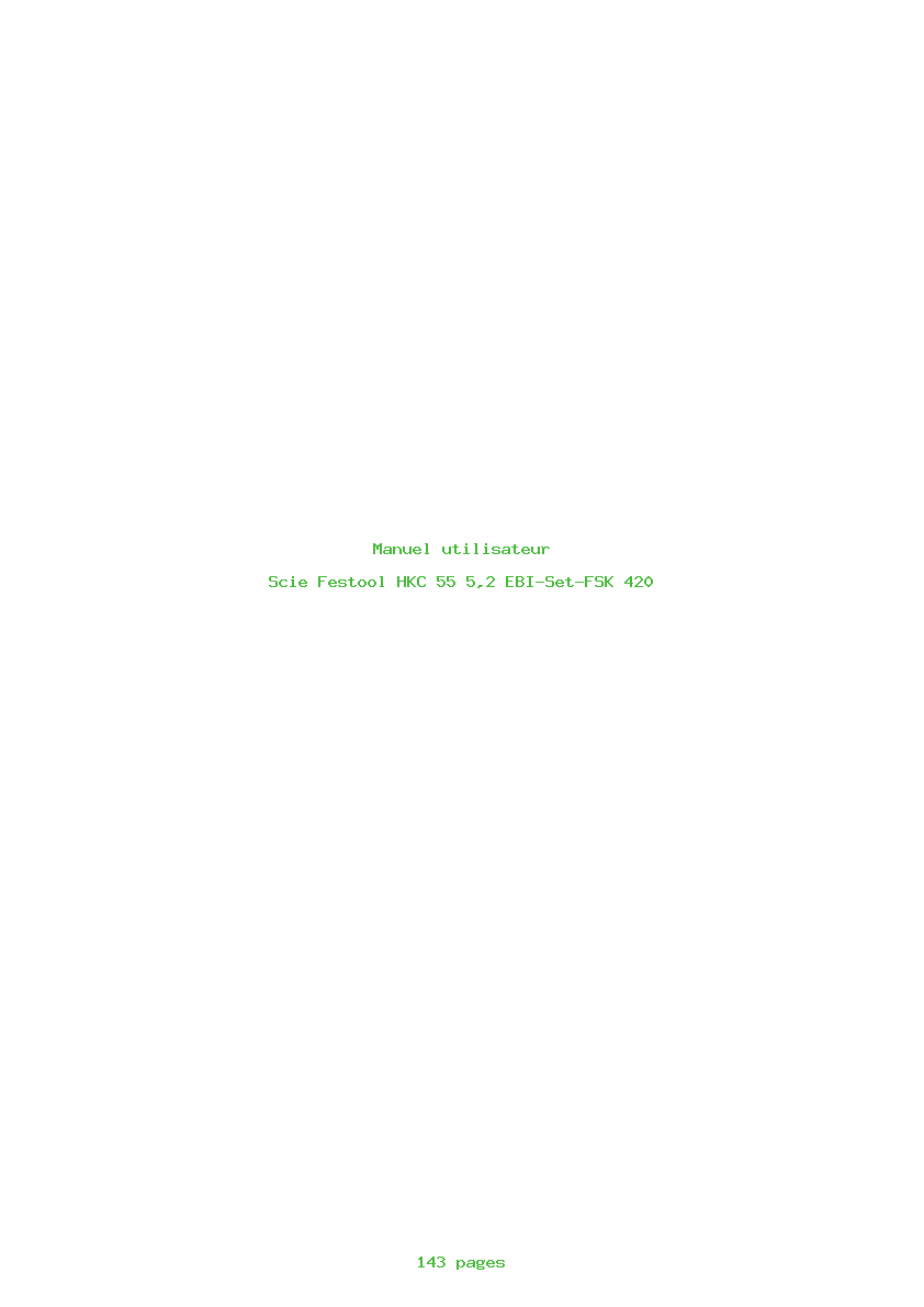 Page 1 de la notice Manuel utilisateur Festool HKC 55 5,2 EBI-Set-FSK 420