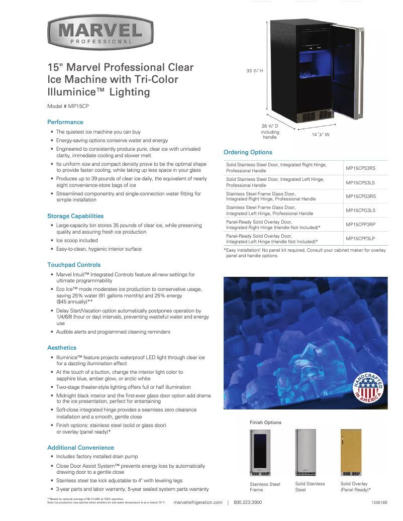 Page 1 de la notice Manuel utilisateur Marvel MP15CPP3LP