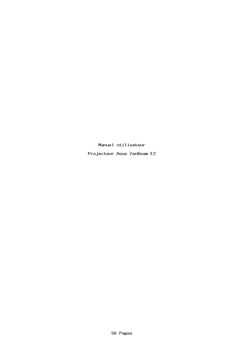 Page 1 de la notice Manuel utilisateur Asus ZenBeam E2