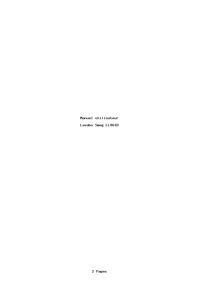 Page 1 de la notice Manuel utilisateur Smeg LL861D